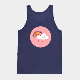 Happy cloud ghost with rainbow Tank Top